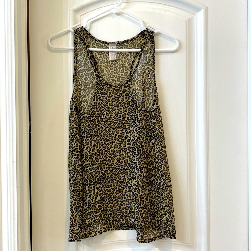 Sheer Animal Print Tank - Size Small